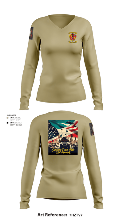 3/7 India Co. Wpns Plt 50459074 Women's Long Sleeve V-neck Shirt - 4