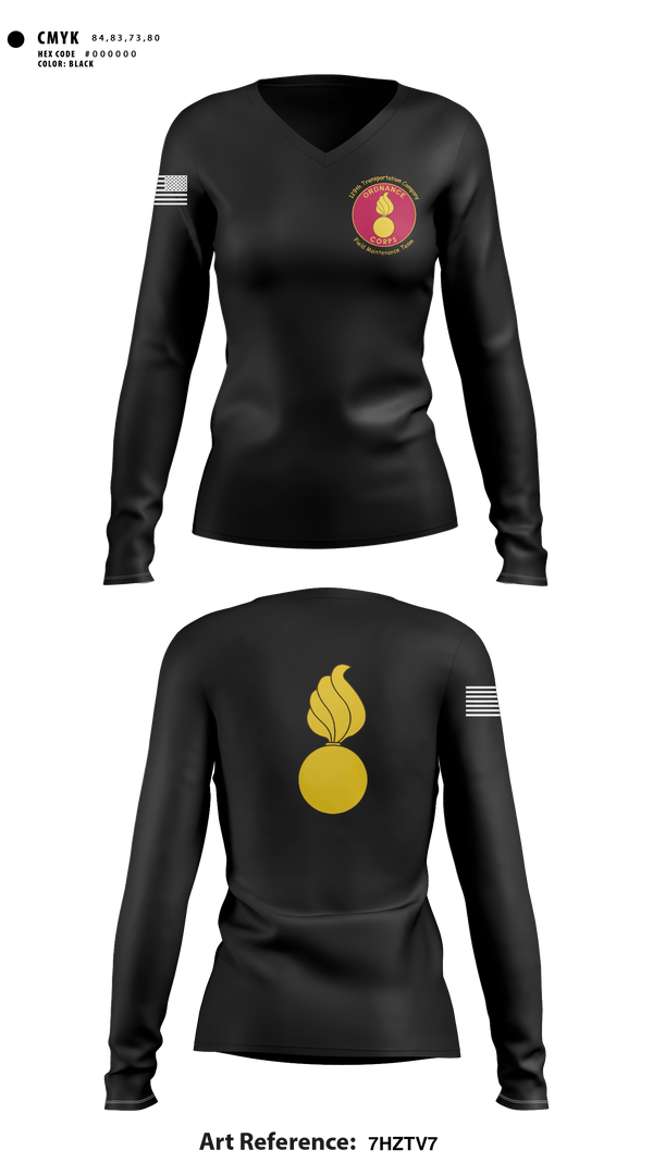 Women's Long Sleeve Vneck Shirt, 129th Heavy Transport Company129 TC CO, Army, Teamtime, Team time, sublimation, custom sports apparel, team uniforms, spirit wear, spiritwear, sports uniforms, custom shirts, team store, custom team store, fundraiser sports, apparel fundraiser