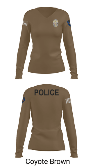 Women's Long Sleeve Vneck Shirt, Miami Police Department, Police, Teamtime, Team time, sublimation, custom sports apparel, team uniforms, spirit wear, spiritwear, sports uniforms, custom shirts, team store, custom team store, fundraiser sports, apparel fundraiser