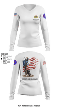 962D QUARTERMASTER COMPANY (MORTUARY AFFAIRS) 48662806 Women's Long Sleeve V-neck Shirt - 8