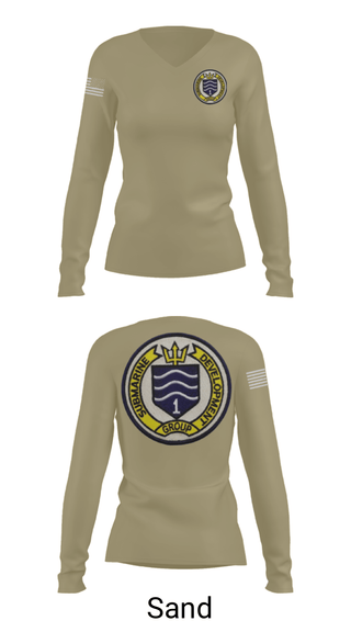Women's Long Sleeve Vneck Shirt, SAT DIVERS, Navy, Teamtime, Team time, sublimation, custom sports apparel, team uniforms, spirit wear, spiritwear, sports uniforms, custom shirts, team store, custom team store, fundraiser sports, apparel fundraiser