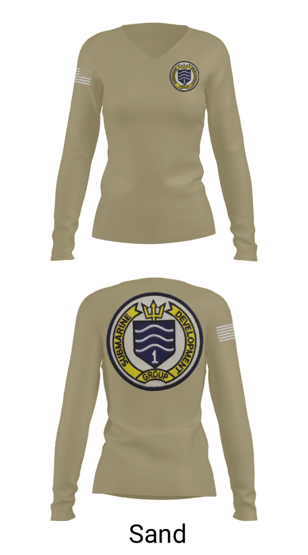Women's Long Sleeve Vneck Shirt, SAT DIVERS, Navy, Teamtime, Team time, sublimation, custom sports apparel, team uniforms, spirit wear, spiritwear, sports uniforms, custom shirts, team store, custom team store, fundraiser sports, apparel fundraiser