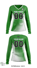 Pine Crest School (Upper School) Volleyball 95644172 Women's Long Sleeve V-neck Shirt - 141