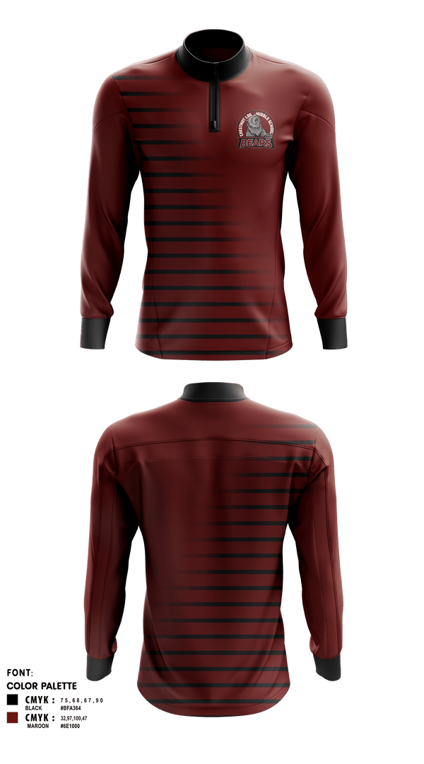 Quarter Zip Jacket, Chestnut Log Middle School, , Teamtime, Team time, sublimation, custom sports apparel, team uniforms, spirit wear, spiritwear, sports uniforms, custom shirts, team store, custom team store, fundraiser sports, apparel fundraiser