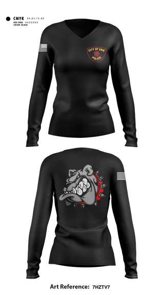Women's Long Sleeve Vneck Shirt, Erie police department, Police, Teamtime, Team time, sublimation, custom sports apparel, team uniforms, spirit wear, spiritwear, sports uniforms, custom shirts, team store, custom team store, fundraiser sports, apparel fundraiser
