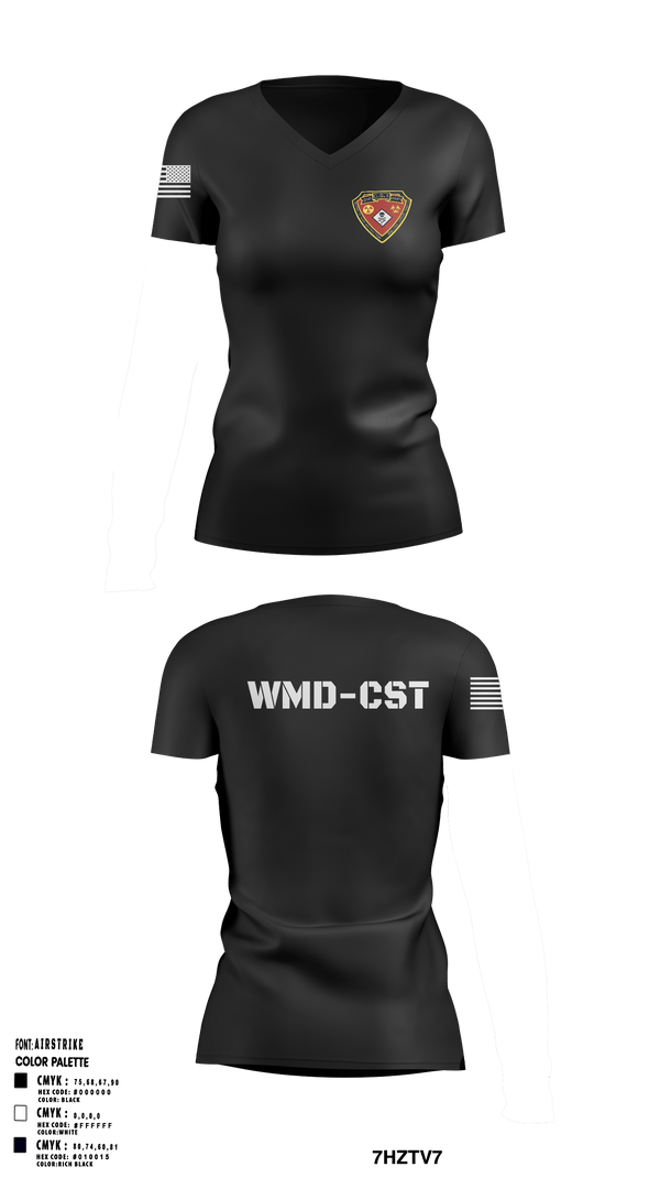 Women's Short Sleeve Vneck Shirt, 2nd WMD CST, Army, Teamtime, Team time, sublimation, custom sports apparel, team uniforms, spirit wear, spiritwear, sports uniforms, custom shirts, team store, custom team store, fundraiser sports, apparel fundraiser