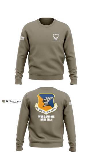 Crew Neck Sweatshirt, WBHS AFJROTC, Air Force, Teamtime, Team time, sublimation, custom sports apparel, team uniforms, spirit wear, spiritwear, sports uniforms, custom shirts, team store, custom team store, fundraiser sports, apparel fundraiser