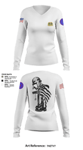 962D QUARTERMASTER COMPANY (MORTUARY AFFAIRS) 48662806 Women's Long Sleeve V-neck Shirt - 2