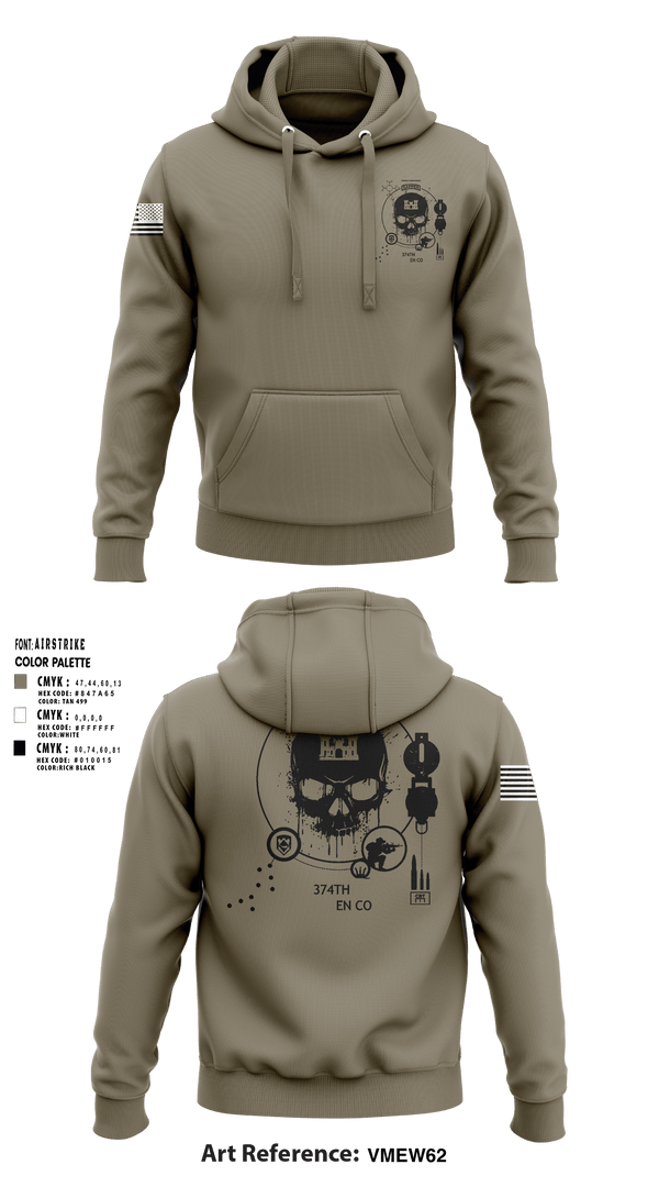 Hoodie, 374TH CECI, Army, Teamtime, Team time, sublimation, custom sports apparel, team uniforms, spirit wear, spiritwear, sports uniforms, custom shirts, team store, custom team store, fundraiser sports, apparel fundraiser