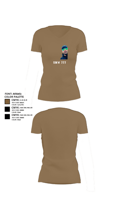 SMW 777 26525644 Women's Short Sleeve V-neck Shirt - 4