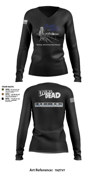 Women's Long Sleeve Vneck Shirt, Inversed CrewBART PD Fugitive Task Force, Police, Teamtime, Team time, sublimation, custom sports apparel, team uniforms, spirit wear, spiritwear, sports uniforms, custom shirts, team store, custom team store, fundraiser sports, apparel fundraiser