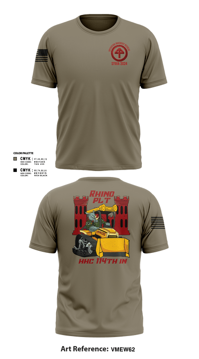 HHC 1-114 Infantry Brigade 59777131 Short Sleeve Performance Shirt - 7