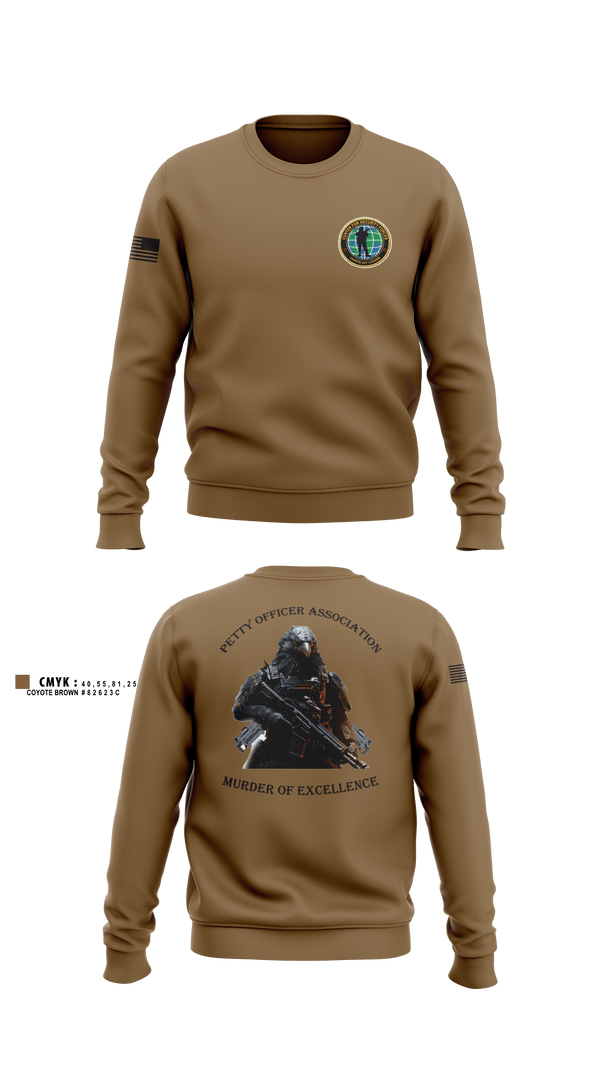 Crew Neck Sweatshirt, Center for Security Forces Detachment Chesapeake, Navy, Teamtime, Team time, sublimation, custom sports apparel, team uniforms, spirit wear, spiritwear, sports uniforms, custom shirts, team store, custom team store, fundraiser sports, apparel fundraiser