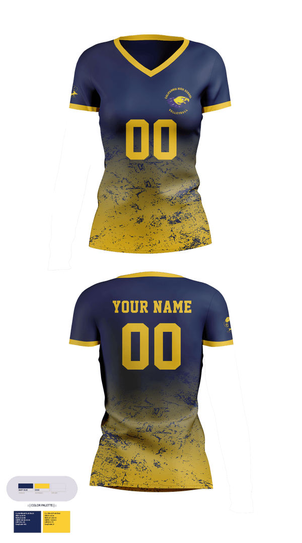 Women's Short Sleeve Vneck Shirt, California High School Volleyball, Women's Volleyball, Teamtime, Team time, sublimation, custom sports apparel, team uniforms, spirit wear, spiritwear, sports uniforms, custom shirts, team store, custom team store, fundraiser sports, apparel fundraiser