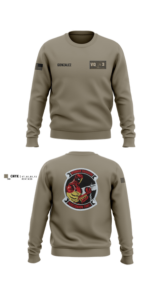 Crew Neck Sweatshirt, VQ-3 DET TRVS, Navy, Teamtime, Team time, sublimation, custom sports apparel, team uniforms, spirit wear, spiritwear, sports uniforms, custom shirts, team store, custom team store, fundraiser sports, apparel fundraiser