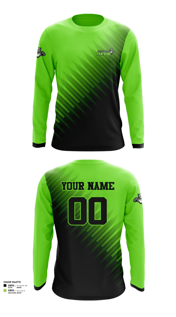 Long Sleeve Performance Shirt, Martin County Panthers Football And Cheer, Football, Teamtime, Team time, sublimation, custom sports apparel, team uniforms, spirit wear, spiritwear, sports uniforms, custom shirts, team store, custom team store, fundraiser sports, apparel fundraiser