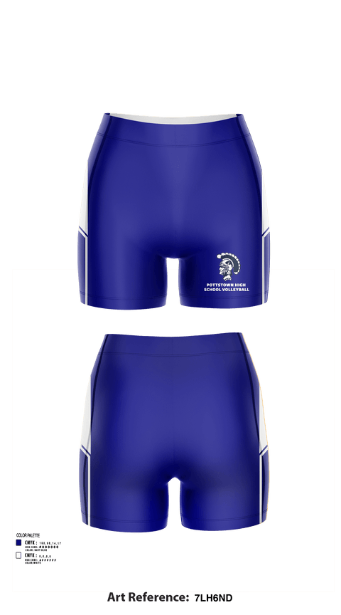Women's Shorts, Pottstown High School Volleyball, Women's Volleyball, Teamtime, Team time, sublimation, custom sports apparel, team uniforms, spirit wear, spiritwear, sports uniforms, custom shirts, team store, custom team store, fundraiser sports, apparel fundraiser