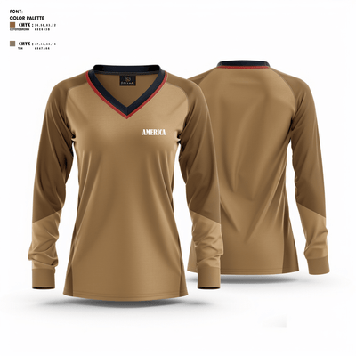 america 91172534 Women's Long Sleeve V-neck Shirt - 2