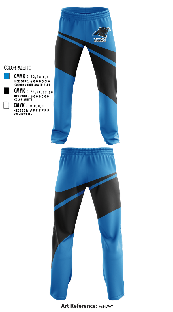 Sweatpants, Panthers, Football, Teamtime, Team time, sublimation, custom sports apparel, team uniforms, spirit wear, spiritwear, sports uniforms, custom shirts, team store, custom team store, fundraiser sports, apparel fundraiser