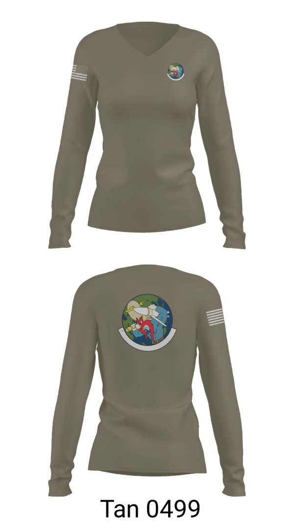 Women's Long Sleeve Vneck Shirt, 20th Intelligence Squadron, Air Force, Teamtime, Team time, sublimation, custom sports apparel, team uniforms, spirit wear, spiritwear, sports uniforms, custom shirts, team store, custom team store, fundraiser sports, apparel fundraiser