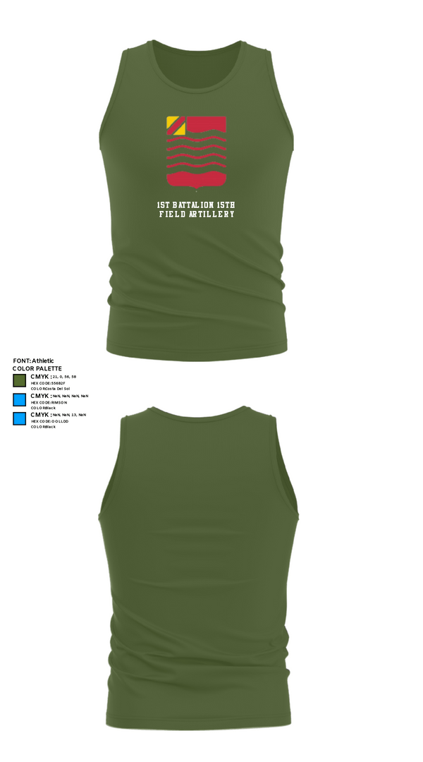 Tank Top, 1st Battalion 15th Field Artillery, Army, Teamtime, Team time, sublimation, custom sports apparel, team uniforms, spirit wear, spiritwear, sports uniforms, custom shirts, team store, custom team store, fundraiser sports, apparel fundraiser