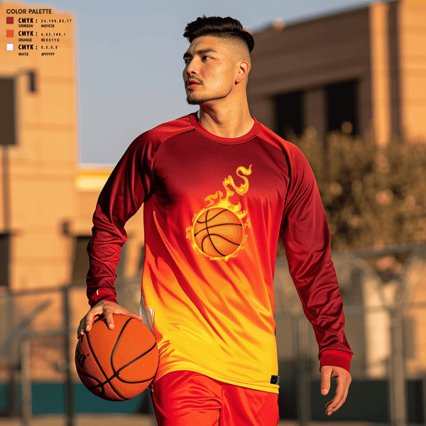 Long Sleeve Performance Shirt, Houston hot shots, Men's Basketball, Teamtime, Team time, sublimation, custom sports apparel, team uniforms, spirit wear, spiritwear, sports uniforms, custom shirts, team store, custom team store, fundraiser sports, apparel fundraiser