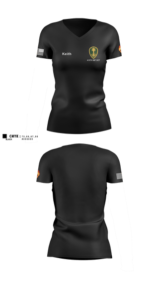 Women's Short Sleeve Vneck Shirt, 415th MP DET, Army, Teamtime, Team time, sublimation, custom sports apparel, team uniforms, spirit wear, spiritwear, sports uniforms, custom shirts, team store, custom team store, fundraiser sports, apparel fundraiser