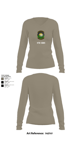 Women's Long Sleeve Vneck Shirt, 4th EMS, Air Force, Teamtime, Team time, sublimation, custom sports apparel, team uniforms, spirit wear, spiritwear, sports uniforms, custom shirts, team store, custom team store, fundraiser sports, apparel fundraiser
