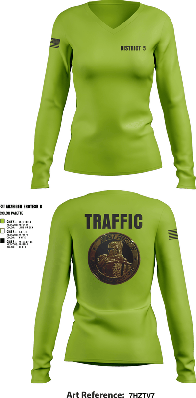 District 5 CSO 28339770 Women's Long Sleeve V-neck Shirt - 5