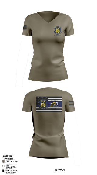 Women's Short Sleeve Vneck Shirt, MSHP Class 120, Police, Teamtime, Team time, sublimation, custom sports apparel, team uniforms, spirit wear, spiritwear, sports uniforms, custom shirts, team store, custom team store, fundraiser sports, apparel fundraiser