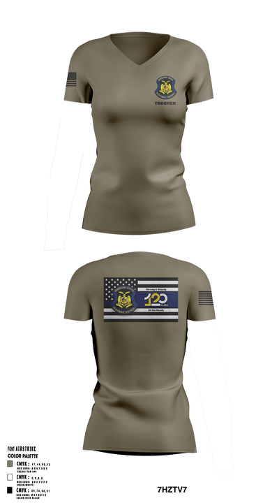 MSHP Class 120 57992195 Women's Short Sleeve V-neck Shirt - 4