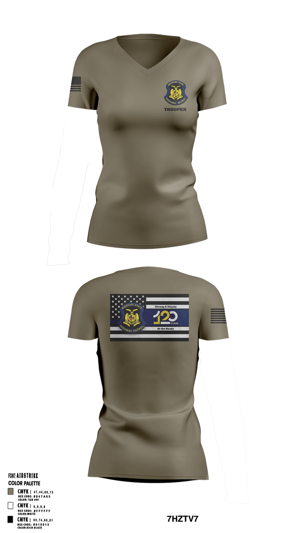 Women's Short Sleeve Vneck Shirt, MSHP Class 120, Police, Teamtime, Team time, sublimation, custom sports apparel, team uniforms, spirit wear, spiritwear, sports uniforms, custom shirts, team store, custom team store, fundraiser sports, apparel fundraiser