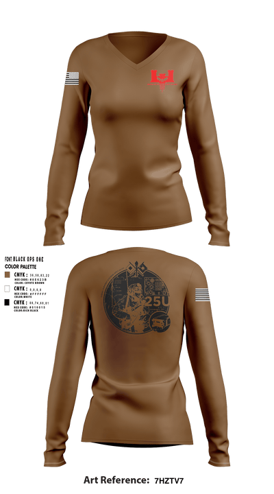 302nd EN CO 64266225 Women's Long Sleeve V-neck Shirt - 12