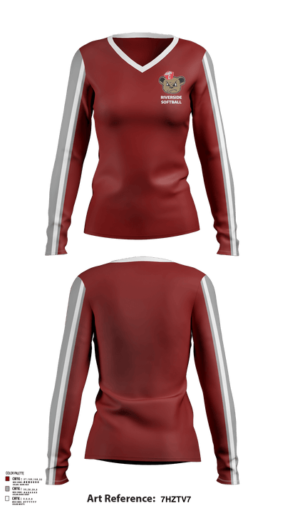 Riverside 3694750 Women's Long Sleeve V-neck Shirt - 1