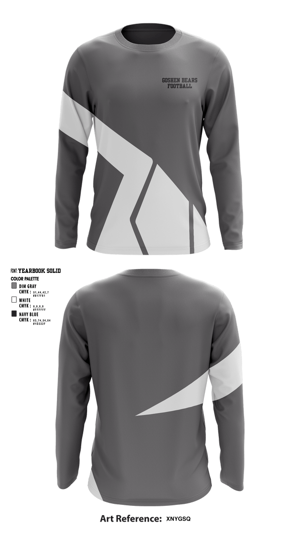 Long Sleeve Performance Shirt, Goshen Bears, Football, Teamtime, Team time, sublimation, custom sports apparel, team uniforms, spirit wear, spiritwear, sports uniforms, custom shirts, team store, custom team store, fundraiser sports, apparel fundraiser