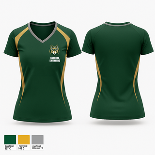 Women's Short Sleeve Vneck Shirt, Nashoba Regional High School Swimming, Swimming, Teamtime, Team time, sublimation, custom sports apparel, team uniforms, spirit wear, spiritwear, sports uniforms, custom shirts, team store, custom team store, fundraiser sports, apparel fundraiser