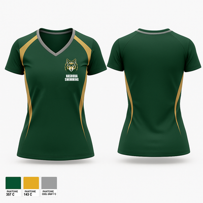 Nashoba Regional High School Swimming 57555819 Women's Short Sleeve V-neck Shirt - 1