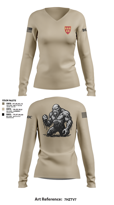 DLOC 77728615 Women's Long Sleeve V-neck Shirt - 5