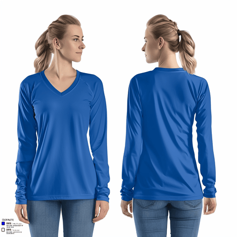 Women's Long Sleeve Vneck Shirt, Forsyth High School Volleyball, Women's Volleyball, Teamtime, Team time, sublimation, custom sports apparel, team uniforms, spirit wear, spiritwear, sports uniforms, custom shirts, team store, custom team store, fundraiser sports, apparel fundraiser