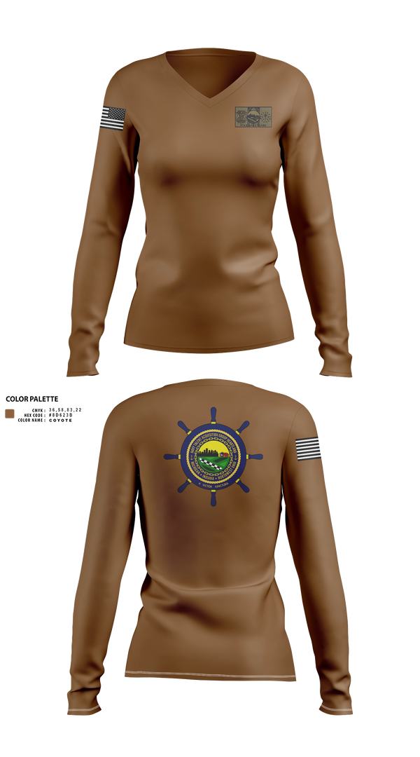Women's Long Sleeve Vneck Shirt, NTAG HEARTLAND, Navy, Teamtime, Team time, sublimation, custom sports apparel, team uniforms, spirit wear, spiritwear, sports uniforms, custom shirts, team store, custom team store, fundraiser sports, apparel fundraiser