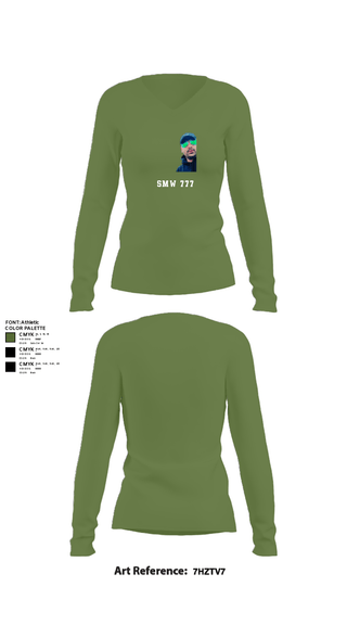 Women's Long Sleeve Vneck Shirt, SMW 777, Air Force, Teamtime, Team time, sublimation, custom sports apparel, team uniforms, spirit wear, spiritwear, sports uniforms, custom shirts, team store, custom team store, fundraiser sports, apparel fundraiser