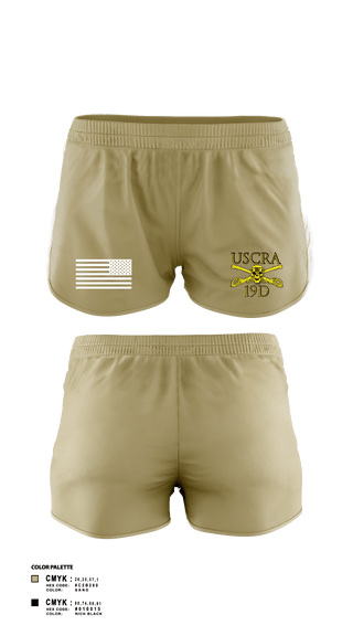 Women's Shorts, US Cavalry Riders, Army, Teamtime, Team time, sublimation, custom sports apparel, team uniforms, spirit wear, spiritwear, sports uniforms, custom shirts, team store, custom team store, fundraiser sports, apparel fundraiser