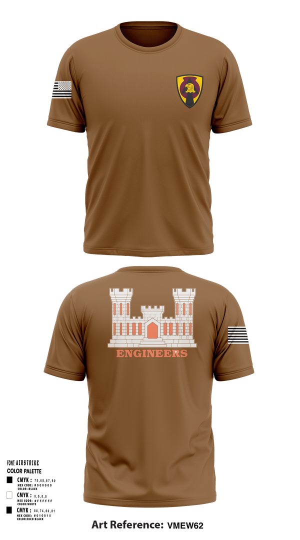 Short Sleeve Performance Shirt, 833 EN CO SAPPER, , Teamtime, Team time, sublimation, custom sports apparel, team uniforms, spirit wear, spiritwear, sports uniforms, custom shirts, team store, custom team store, fundraiser sports, apparel fundraiser