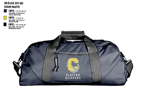 Duffle Bag, Clayton clippers, Track & Field, Teamtime, Team time, sublimation, custom sports apparel, team uniforms, spirit wear, spiritwear, sports uniforms, custom shirts, team store, custom team store, fundraiser sports, apparel fundraiser