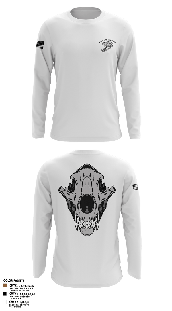 Long Sleeve Performance Shirt, B co 224th MI BN MX, Army, Teamtime, Team time, sublimation, custom sports apparel, team uniforms, spirit wear, spiritwear, sports uniforms, custom shirts, team store, custom team store, fundraiser sports, apparel fundraiser