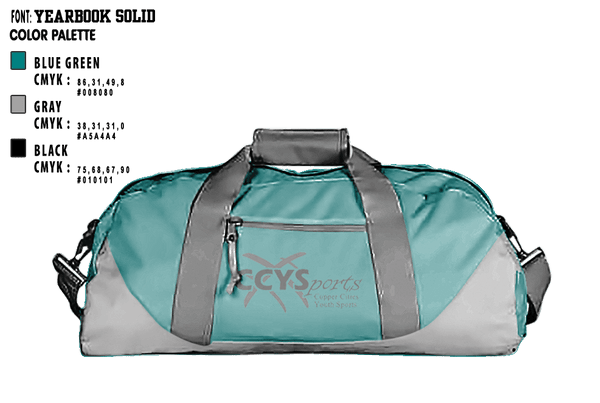 Duffle Bag, Copper Cities Youth Sports, Spirit Store, Teamtime, Team time, sublimation, custom sports apparel, team uniforms, spirit wear, spiritwear, sports uniforms, custom shirts, team store, custom team store, fundraiser sports, apparel fundraiser