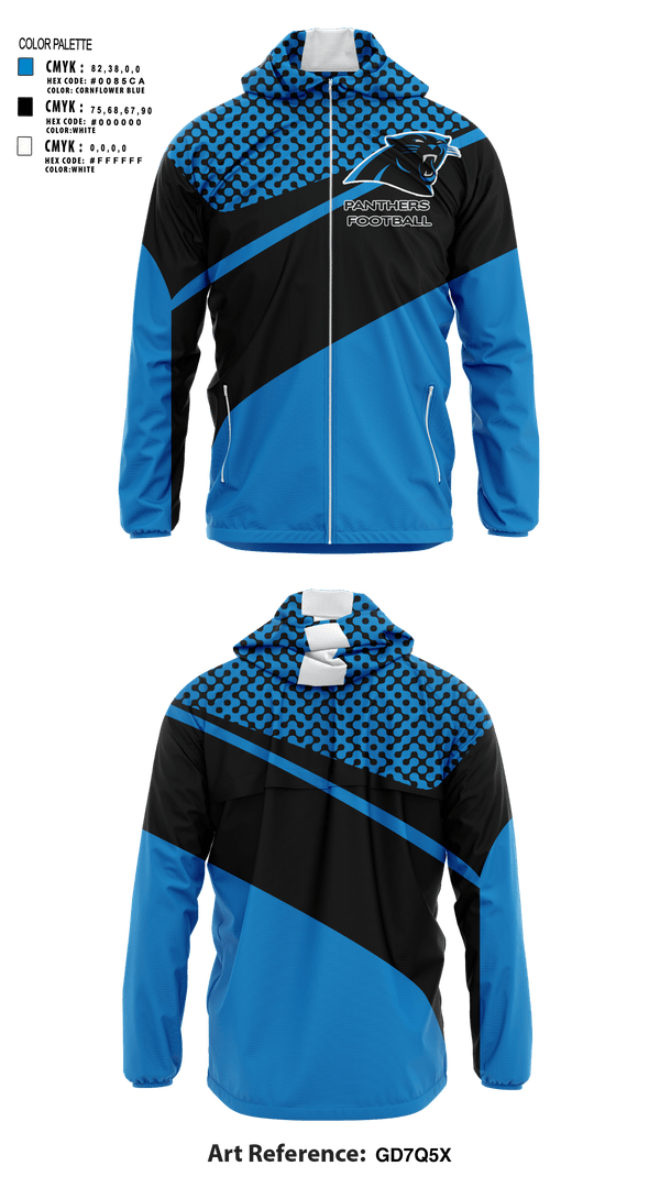 Windbreaker, Panthers, Football, Teamtime, Team time, sublimation, custom sports apparel, team uniforms, spirit wear, spiritwear, sports uniforms, custom shirts, team store, custom team store, fundraiser sports, apparel fundraiser