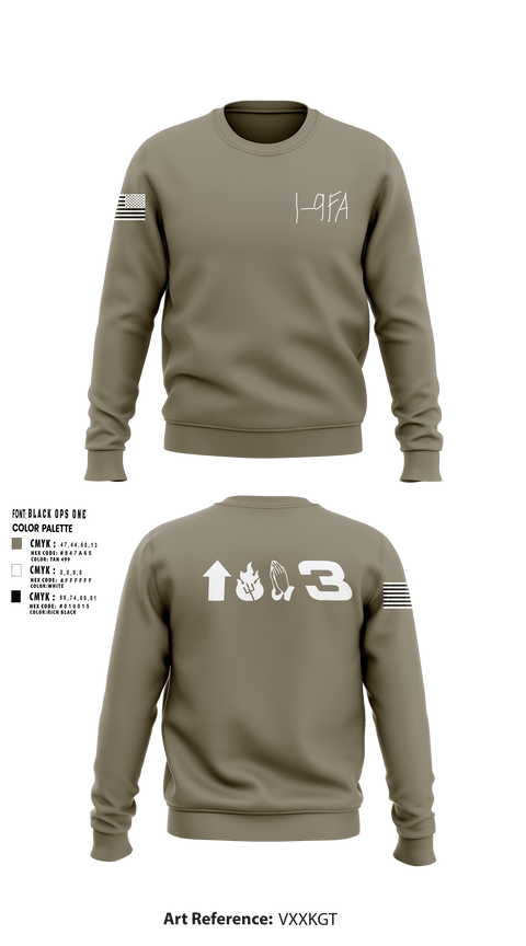 Crew Neck Sweatshirt, 1-9 FA, Army, Teamtime, Team time, sublimation, custom sports apparel, team uniforms, spirit wear, spiritwear, sports uniforms, custom shirts, team store, custom team store, fundraiser sports, apparel fundraiser