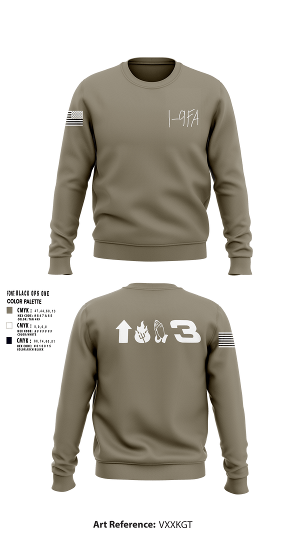 Crew Neck Sweatshirt, 1-9 FA, Army, Teamtime, Team time, sublimation, custom sports apparel, team uniforms, spirit wear, spiritwear, sports uniforms, custom shirts, team store, custom team store, fundraiser sports, apparel fundraiser