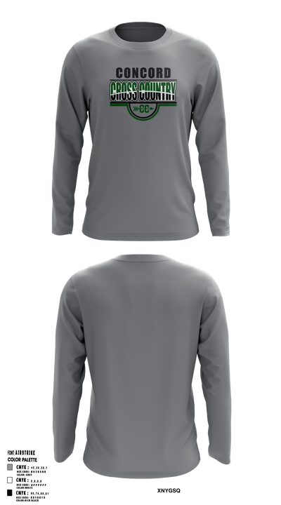 Concord High School Cross Country 53059740 Long Sleeve Performance Shirt - 44